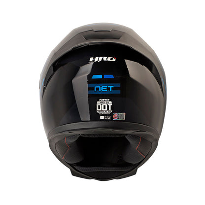 CASCO HRO HRO-511 NET NEGRO AZUL VISOR IRIDIUM AZUL