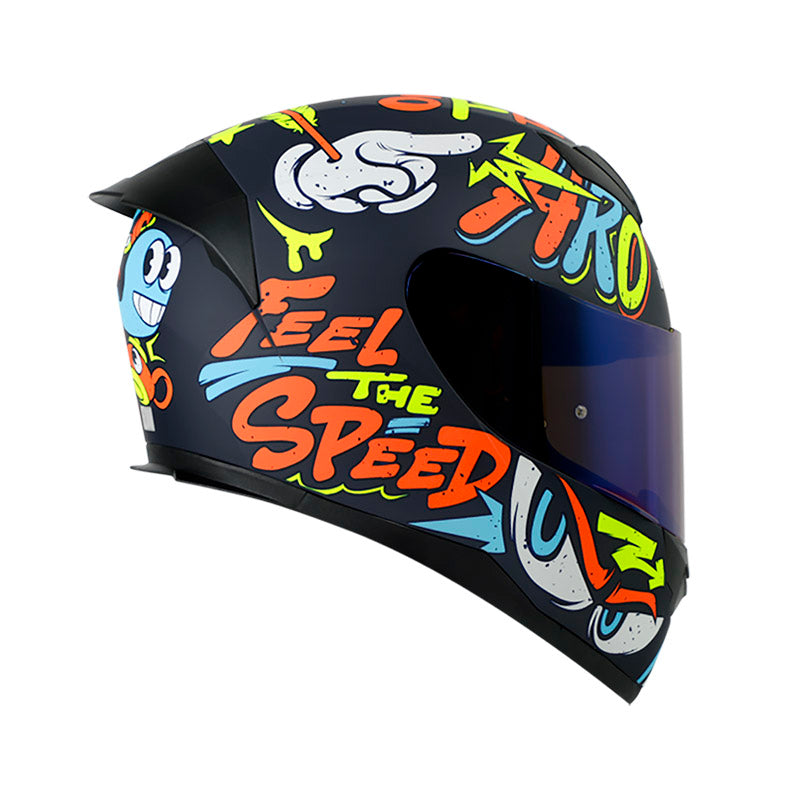 CASCO HRO HRO-511 GHOST MATE AZUL NAVY NARANJA VISOR HUMO
