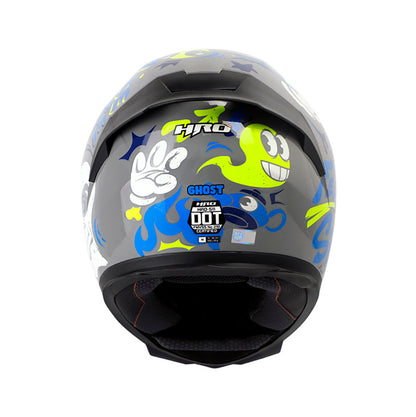 CASCO HRO HRO-511 GHOST GRIS AZUL VISOR HUMO