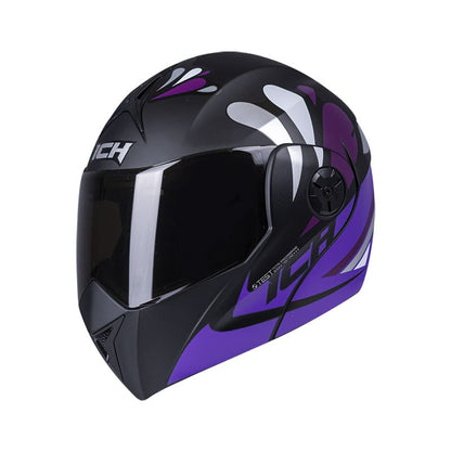 CASCO ICH ICH-3110DV LOTUS MATE NEGRO MORADO NEON VISOR HUMO