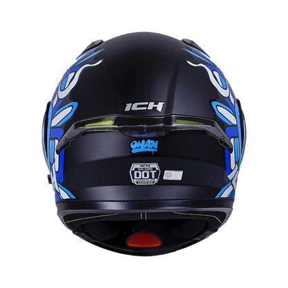 CASCO ICH ICH-3120DV OHAN MATE NEGRO AZUL VISOR HUMO