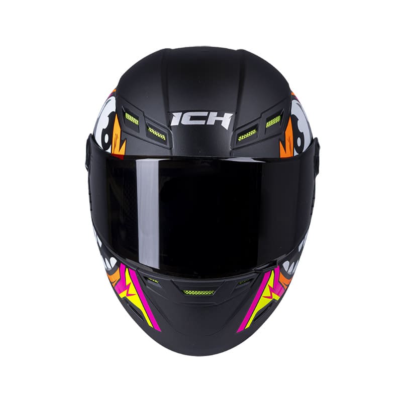 CASCO ICH ICH-501SP DOOD MATE NEGRO NARANJA NEON VISOR HUMO