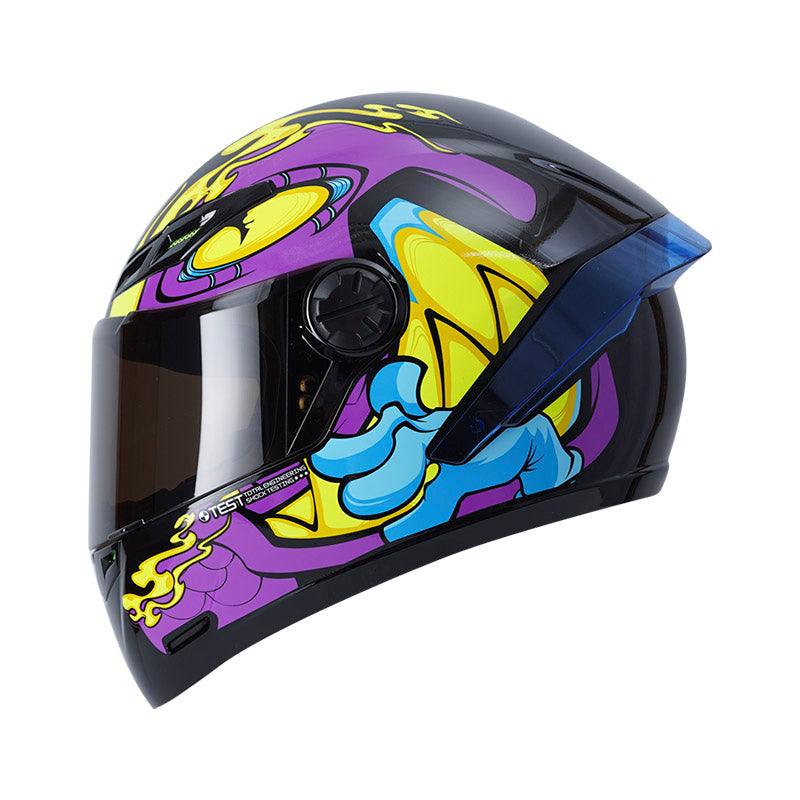 CASCO ICH-501SP GARTO BRILLANTE NEGRO MORADO VISOR HUMO