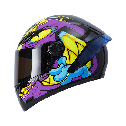 CASCO ICH-501SP GARTO BRILLANTE NEGRO MORADO VISOR HUMO