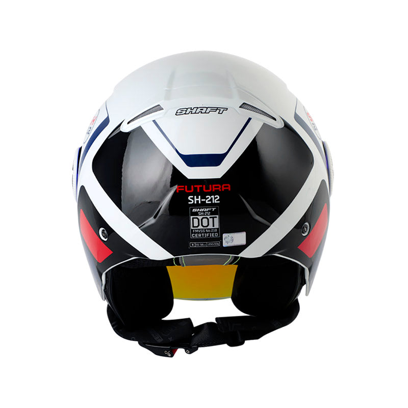 CASCO SHAFT SH-212 FUTURA BLANCO ROJO VISOR IRIDIUM