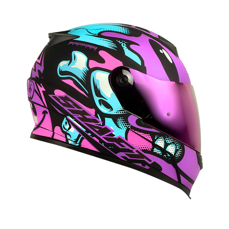 CASCO SHAFT SH-502 SMILEY MATE NEGRO MORADO VISOR IRIDIUM