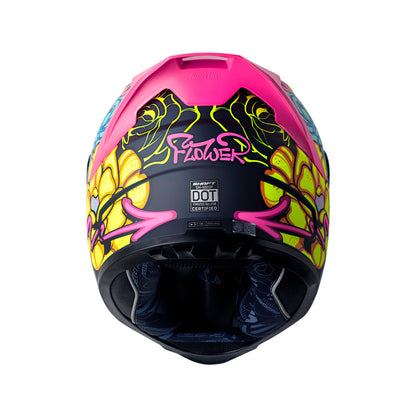 CASCO SHAFT SH-502 FLOWER MATE AZUL OSCURO FUCSIA IRIDIUM