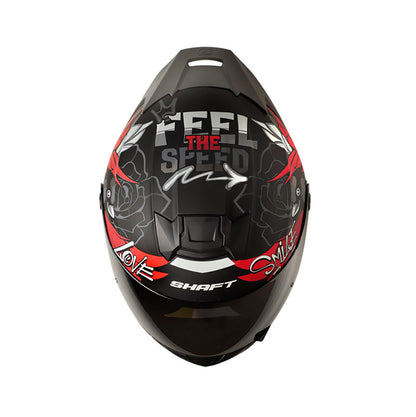 CASCO SHAFT SH-502 FLOWER MATE NEGRO GRIS VISOR PLATA