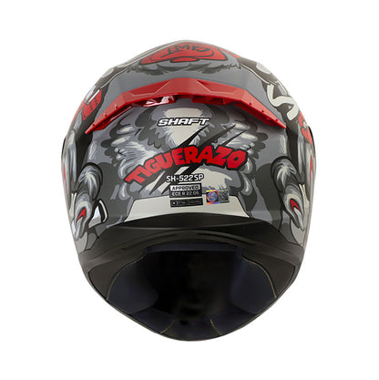 CASCO SHAFT SH-522SP TIGUERAZO MATE GRIS ROJO IRIDIUM