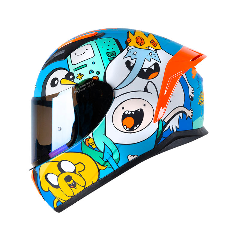CASCO SHAFT SH-582SP ADVENTURE TIME AZUL AMARILLO HUMO