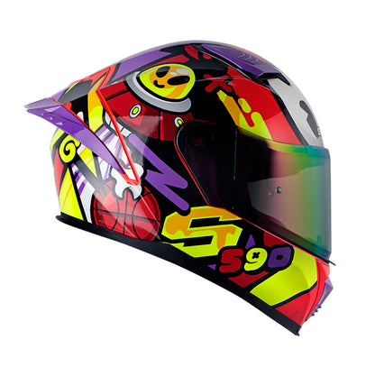 CASCO SHAFT SH-590SR RANDOME NARANJA NEON ROJO IRIDIUM