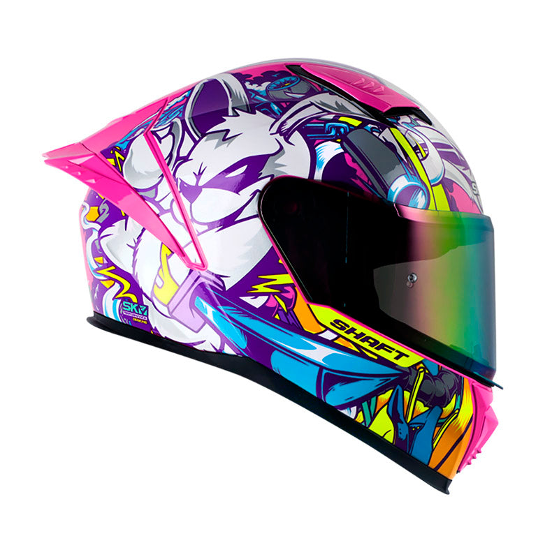 CASCO SHAFT SH-590SR NINJA BUNNY FUCSIA NEON BLANCO IRIDIUM