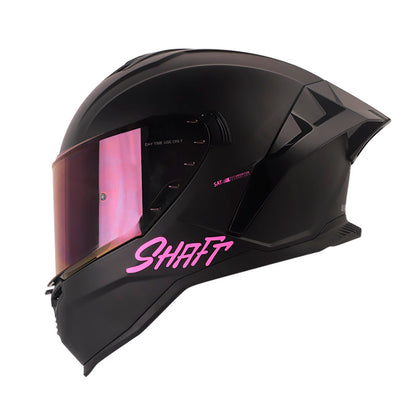 CASCO SHAFT SH-598GTR SOLID MATE NEGRO FUCSIA VISOR AZUL