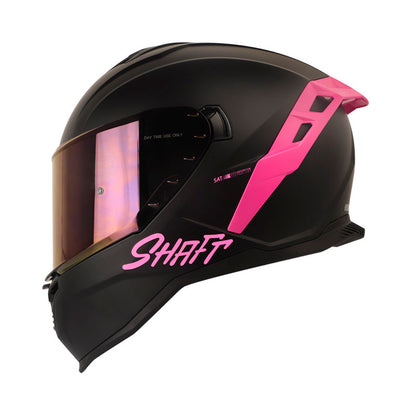 CASCO SHAFT SH-598GTR SOLID MATE NEGRO FUCSIA VISOR AZUL