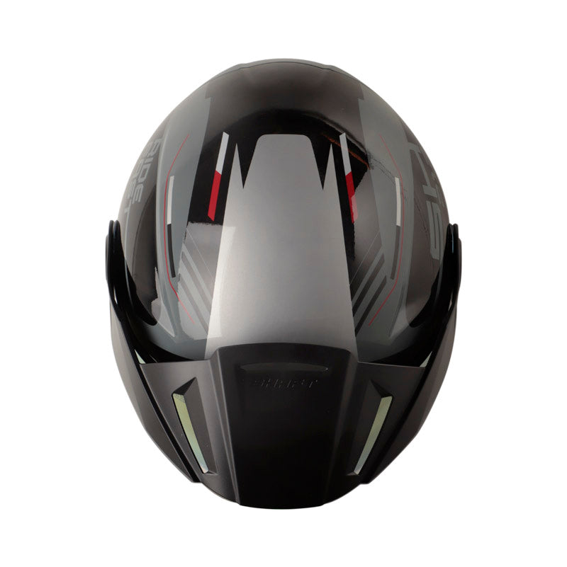 CASCO SHAFT SH-212 BROTH GRIS OSCURO ROJO VISOR IRIDIUM ROJO