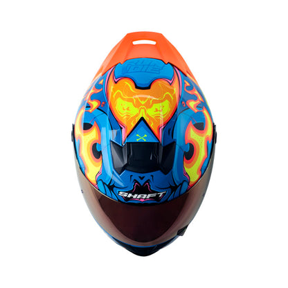 CASCO SHAFT SH-502SP FIRE BOY AZUL NARANJA NEON IRIDIUM