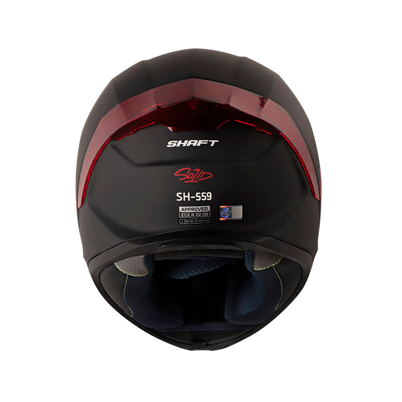 CASCO SHAFT SH-559 SOLID MATE NEGRO ROJO VISOR IRIDIUM ROJO