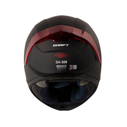 CASCO SHAFT SH-559 SOLID MATE NEGRO ROJO VISOR IRIDIUM ROJO