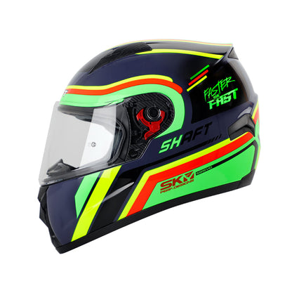 CASCO SHAFT SH-581EVO DROPP AZUL NAVY VERDE NEON
