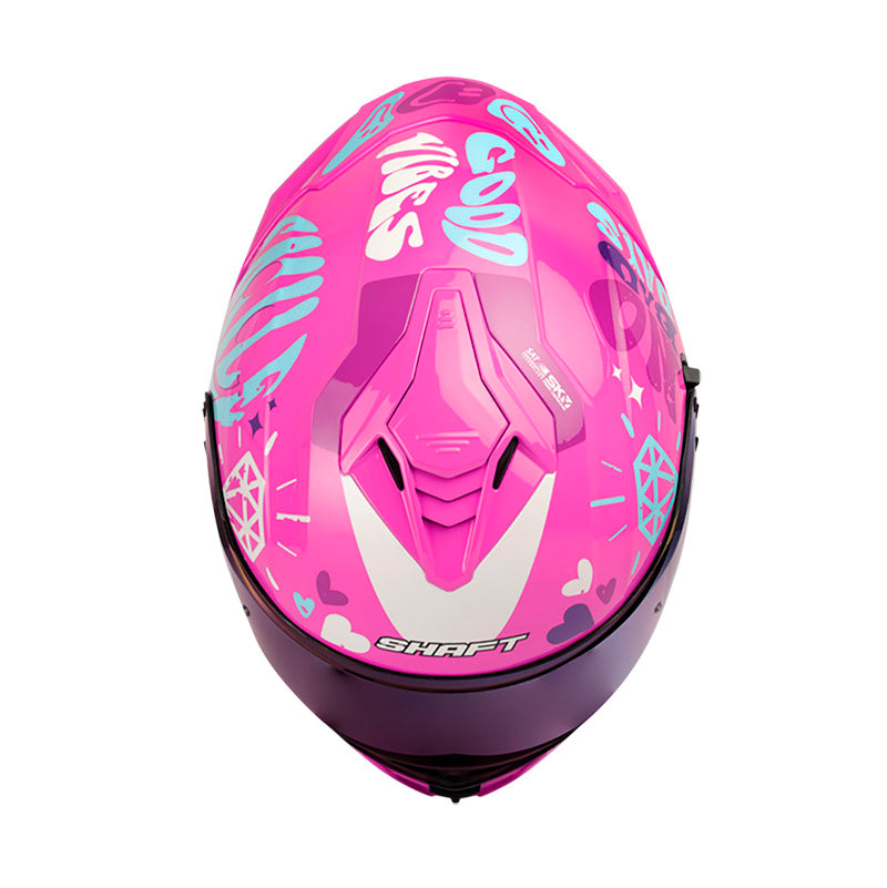 CASCO SHAFT SH-598GTR LOVELY FUCSIA AZUL VISOR IRIDIUM AZUL
