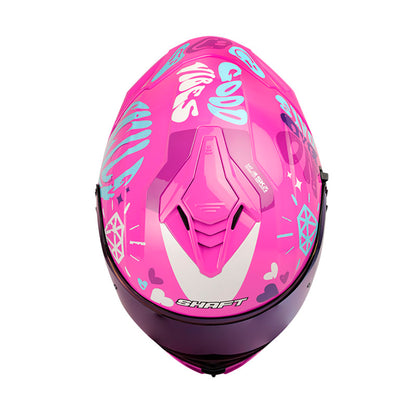 CASCO SHAFT SH-598GTR LOVELY FUCSIA AZUL VISOR IRIDIUM AZUL