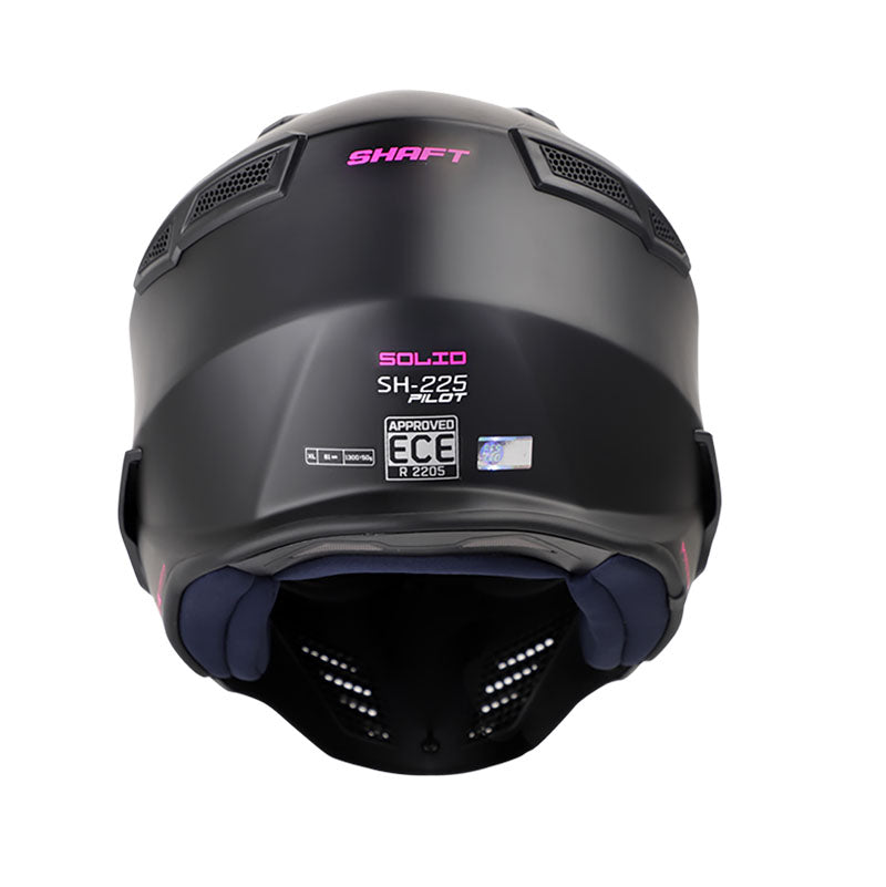CASCO SHAFT SH-225 SOLID MATE NEGRO FUCSIA VISOR IRIDIUM