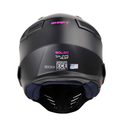 CASCO SHAFT SH-225 SOLID MATE NEGRO FUCSIA VISOR IRIDIUM