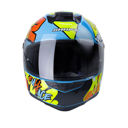CASCO SHAFT SH-502 LAZY AZUL AMARILLO NEON