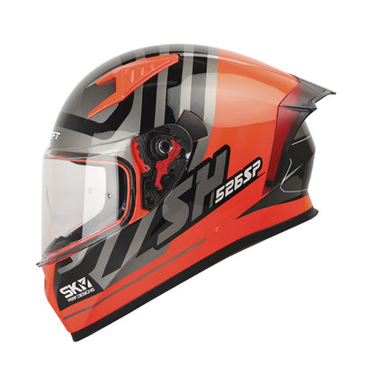 CASCO SHAFT SH-526SP TURBO NARANJA NEON NEGRO