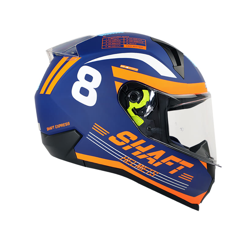 CASCO SHAFT SH-560 POSTAL MATE AZUL NARANJA NEON
