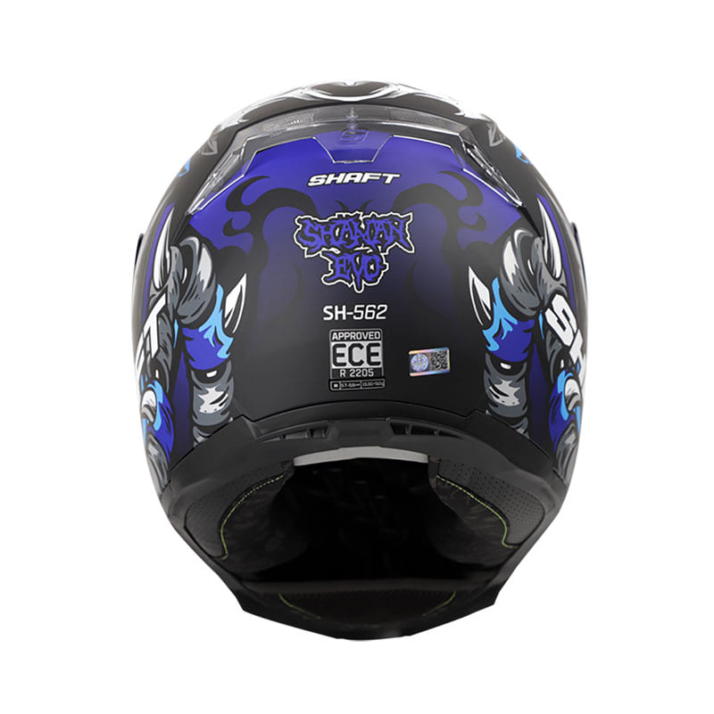 CASCO SHAFT SH-562 SHAMAN EVO MATE NEGRO AZUL VISOR HUMO