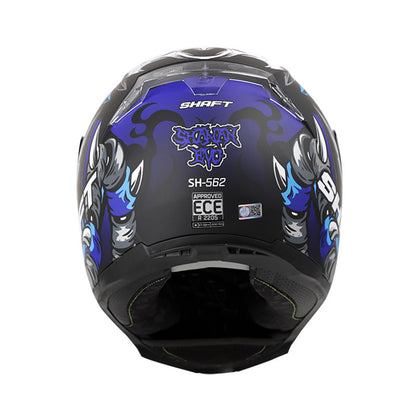 CASCO SHAFT SH-562 SHAMAN EVO MATE NEGRO AZUL VISOR HUMO