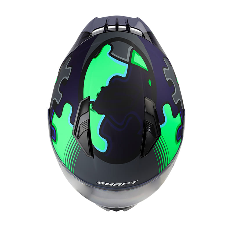 CASCO SHAFT SH-582SP PUZZLE AZUL NAVYY VERDE NEON