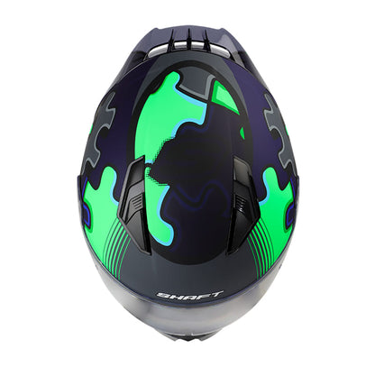 CASCO SHAFT SH-582SP PUZZLE AZUL NAVYY VERDE NEON