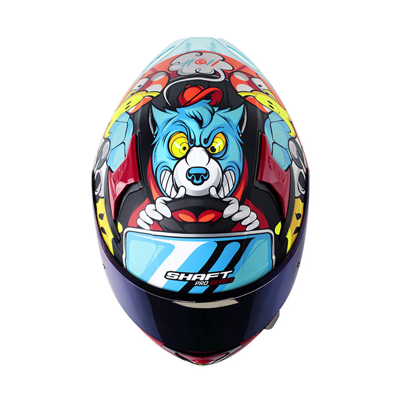 CASCO SHAFT SH-612DV PRO CRAZY CAR MATE ROJO AZUL