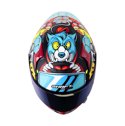 CASCO SHAFT SH-612DV PRO CRAZY CAR MATE ROJO AZUL