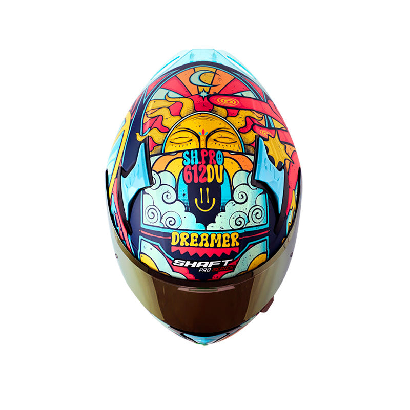 CASCO SHAFT SH-612DV PRO HIPPY MATE AZUL NARANJA NEON