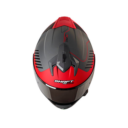 CASCO SHAFT SH-610EVO MIX MATE GRIS ROJO VISOR PLATA