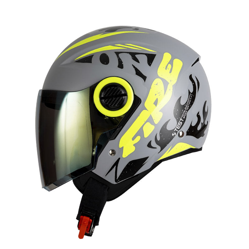 CASCO ICH ICH-102 FIRE MATE GRIS AMARILO NEON VISOR AMARILLO