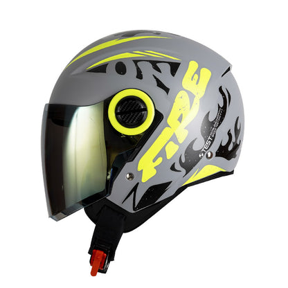 CASCO ICH ICH-102 FIRE MATE GRIS AMARILO NEON VISOR AMARILLO