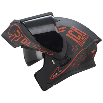 CASCO ICH ICH-3120DV SQUAD MATE NEGRO ROJO VISOR HUMO
