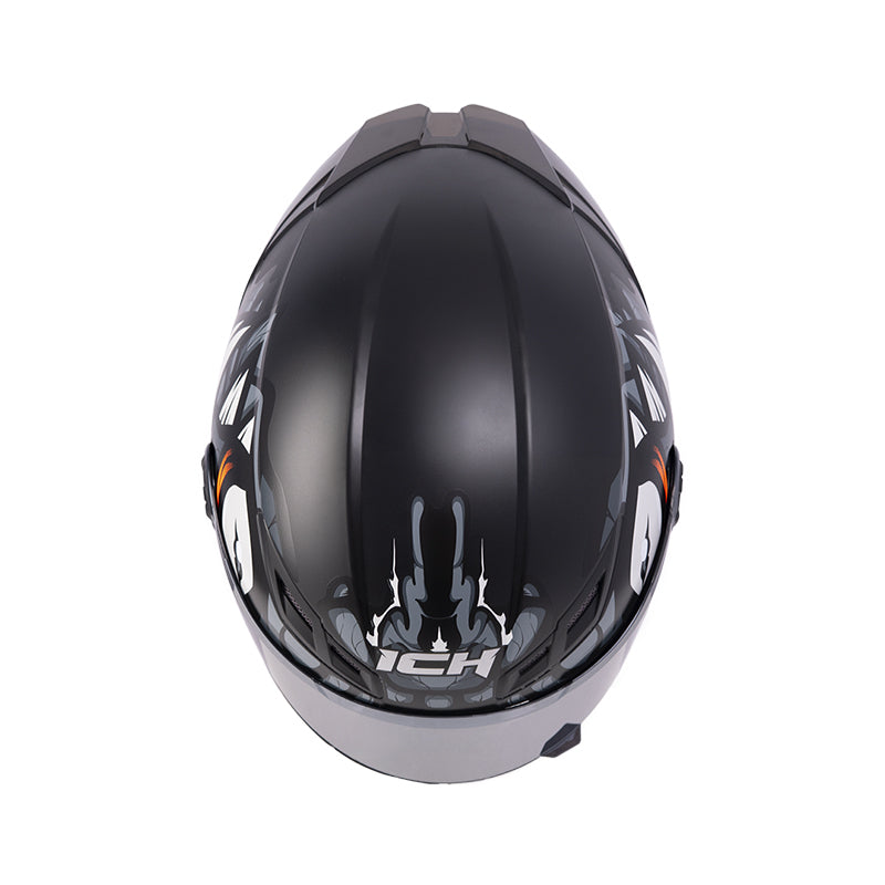 CASCO ICH-501SP DEMENTOR NEGRO GRIS OSCURO VISOR PLATA