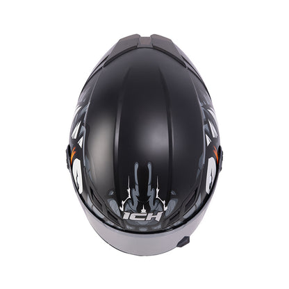 CASCO ICH-501SP DEMENTOR NEGRO GRIS OSCURO VISOR PLATA