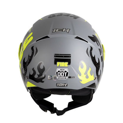 CASCO ICH ICH-102 FIRE MATE GRIS AMARILO NEON VISOR AMARILLO