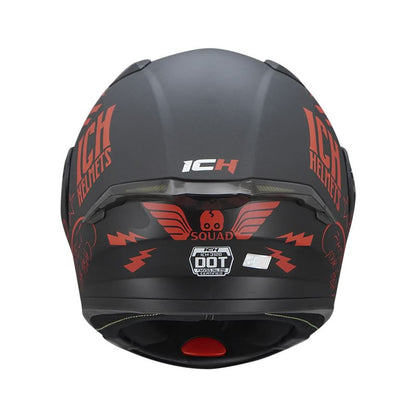 CASCO ICH ICH-3120DV SQUAD MATE NEGRO ROJO VISOR HUMO