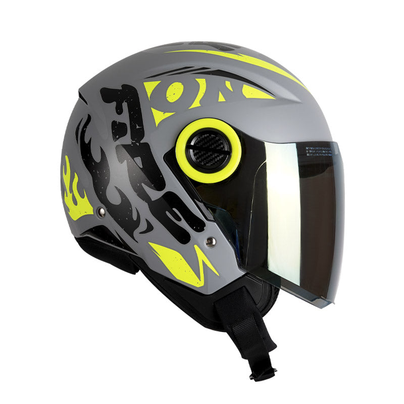 CASCO ICH ICH-102 FIRE MATE GRIS AMARILO NEON VISOR AMARILLO