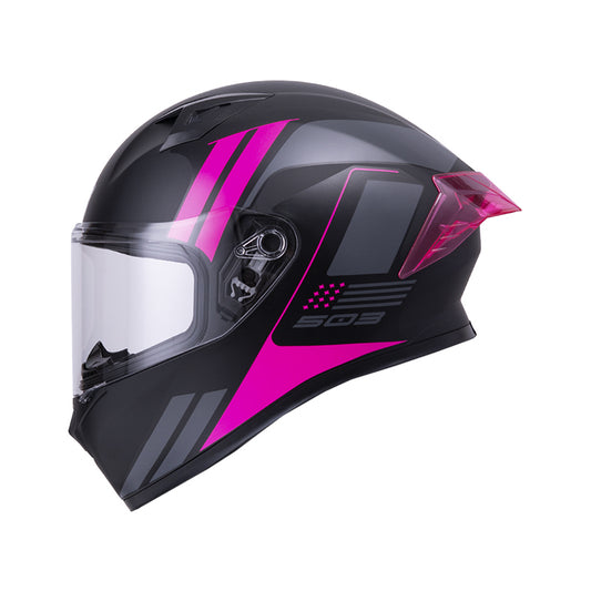 CASCO ICH-503 NEZA MATE NEGRO FUCSIA
