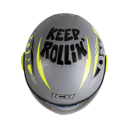 CASCO ICH ICH-102 FIRE MATE GRIS AMARILO NEON VISOR AMARILLO