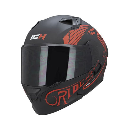 CASCO ICH ICH-3120DV SQUAD MATE NEGRO ROJO VISOR HUMO