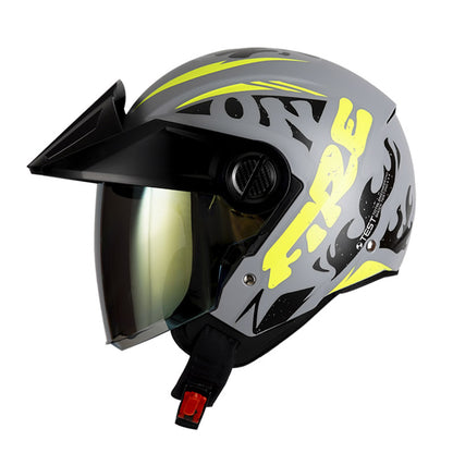 CASCO ICH ICH-102 FIRE MATE GRIS AMARILO NEON VISOR AMARILLO
